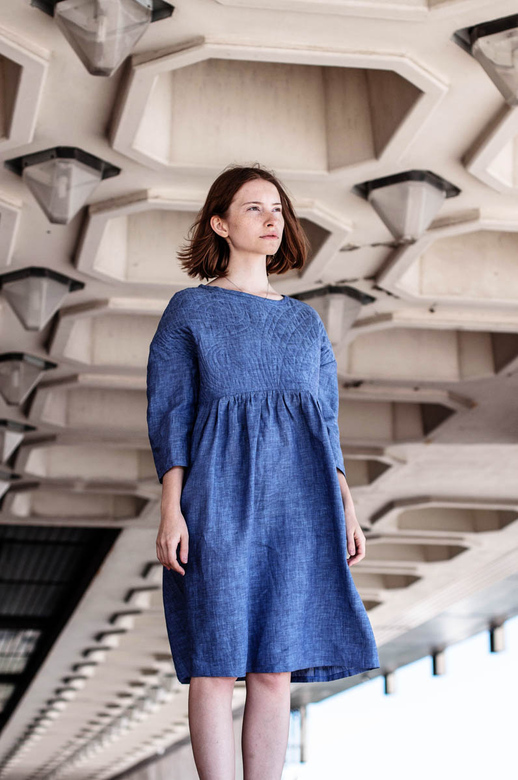 платье льняное