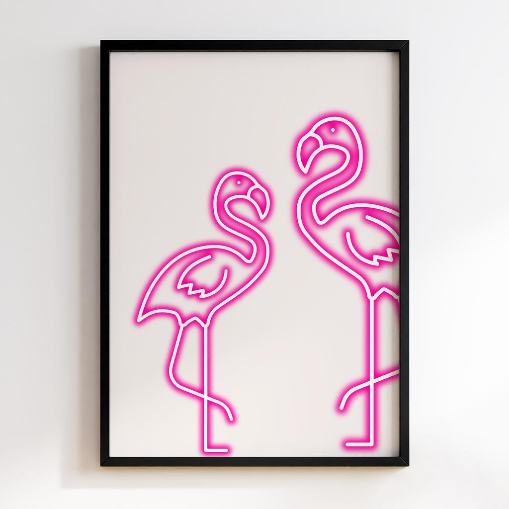 Постер Two Pink Flamingos