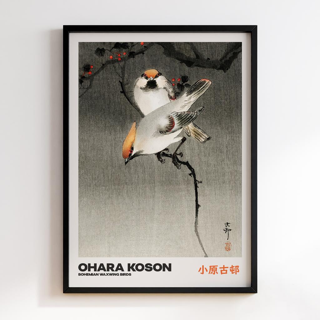 Постер BOHEMIAN WAXWING BIRDS by Ohara Koson