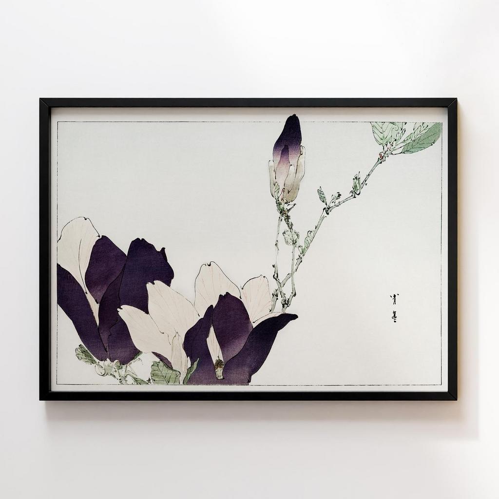 Постер Purple magnolia illustration from Bijutsu Sekai (1893-1896) by Watanabe Seitei