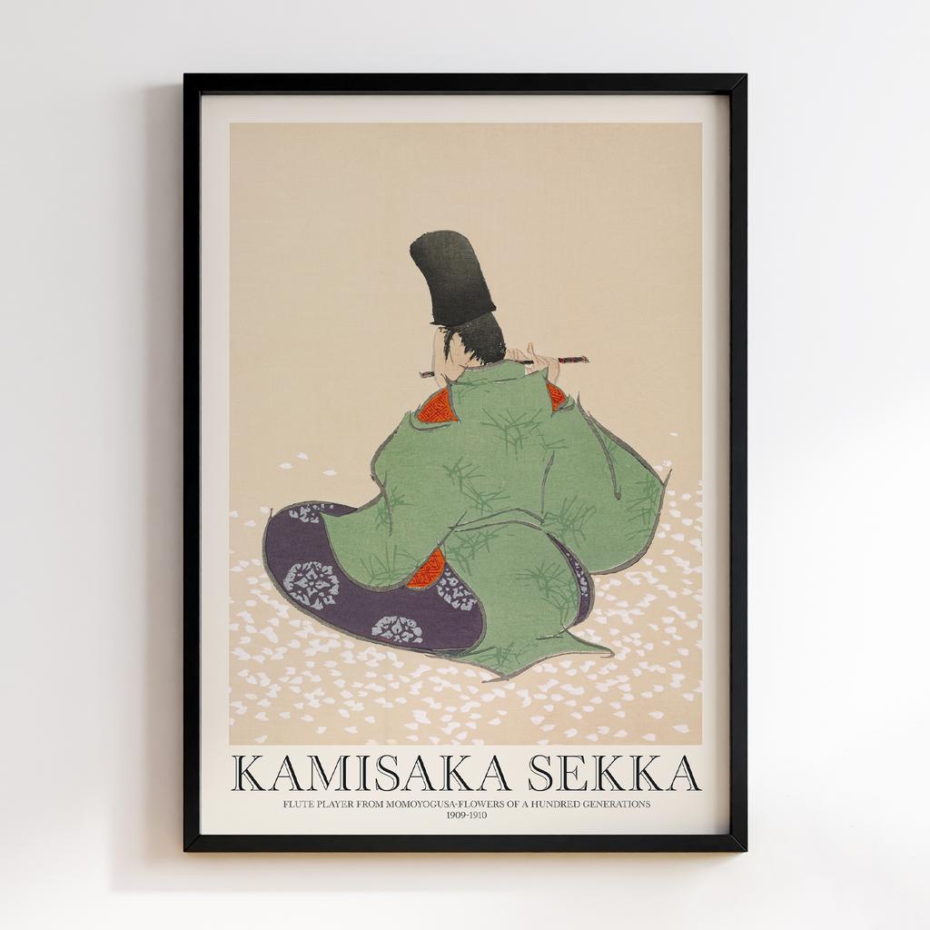 Постер Flute player from Momoyogusa–Flowers of a Hundred Generations (ca. 1909–1910) by Kamisaka Sekka #2