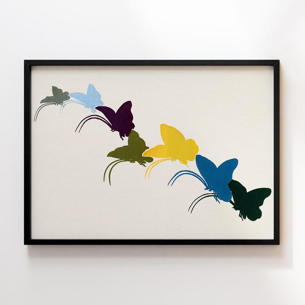 Постер Japanese butterfly by Kamisaka Sekka's Cho senshu (One Thousand Butterflies) 1904 #22