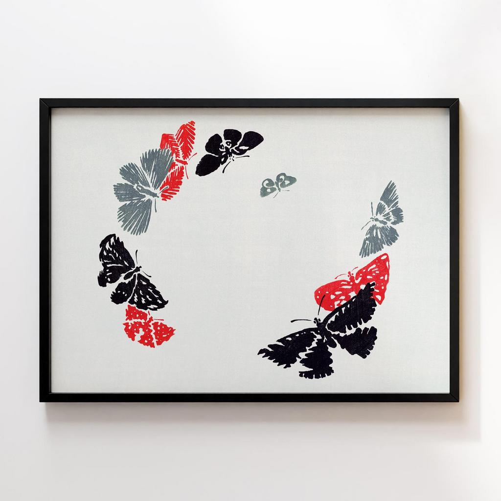 Постер Japanese butterfly by Kamisaka Sekka's Cho senshu (One Thousand Butterflies) 1904 #20