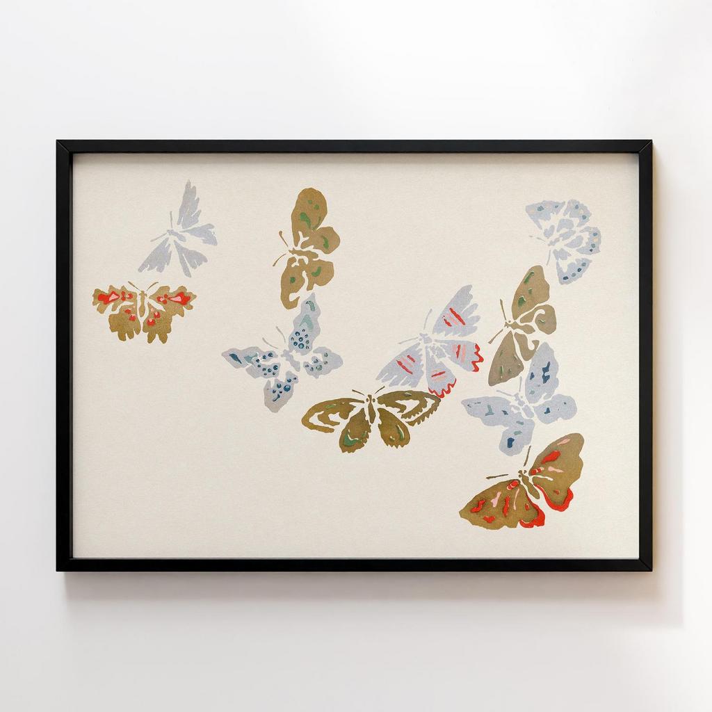 Постер Japanese butterfly by Kamisaka Sekka's Cho senshu (One Thousand Butterflies) 1904 #13