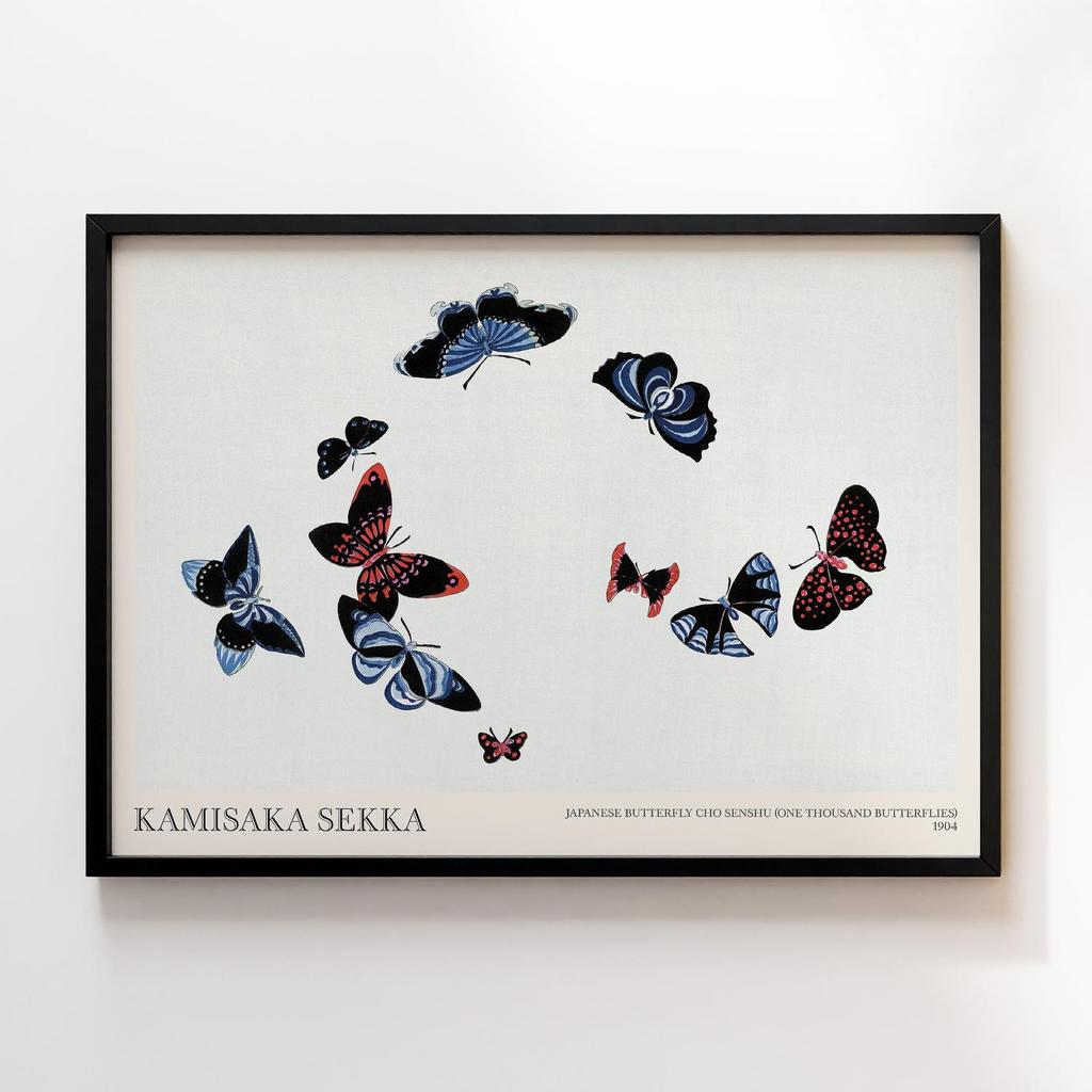 Постер Japanese butterfly by Kamisaka Sekka's Cho senshu (One Thousand Butterflies) 1904 #10