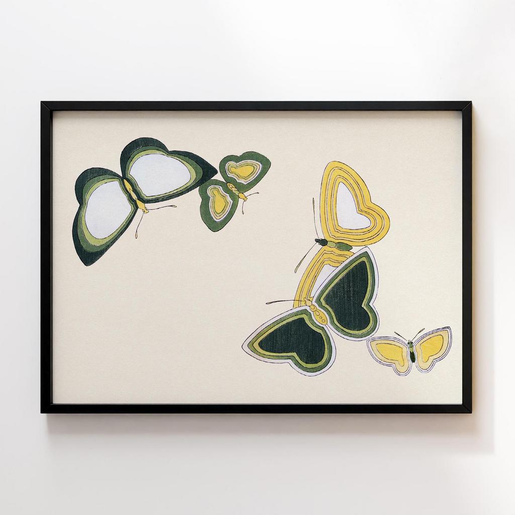 Постер Japanese butterfly by Kamisaka Sekka's Cho senshu (One Thousand Butterflies) 1904 #7