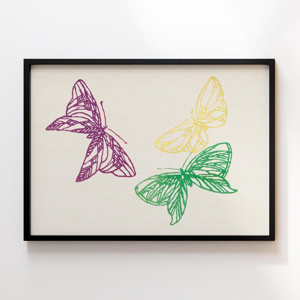 Постер Japanese butterfly by Kamisaka Sekka's Cho senshu (One Thousand Butterflies) 1904 #3