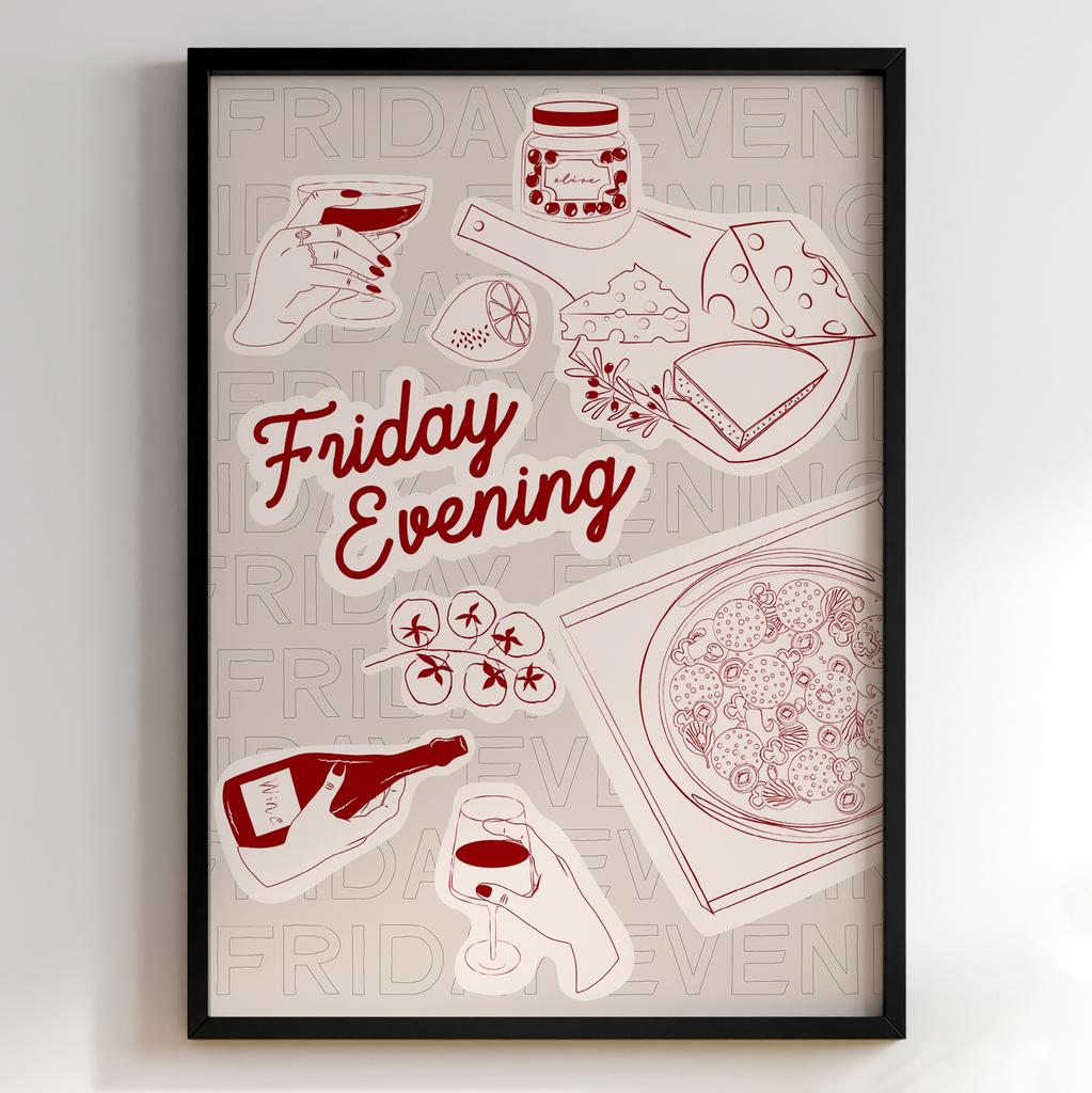 Пастельні постери з їжею | Декор для кухні у вінтажному стилі