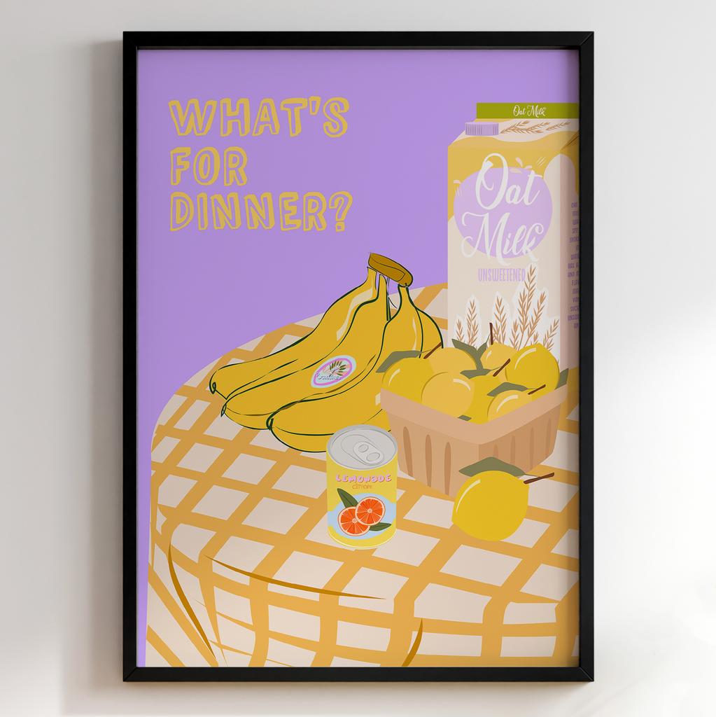 Пастельні постери з їжею | Декор для кухні у вінтажному стилі