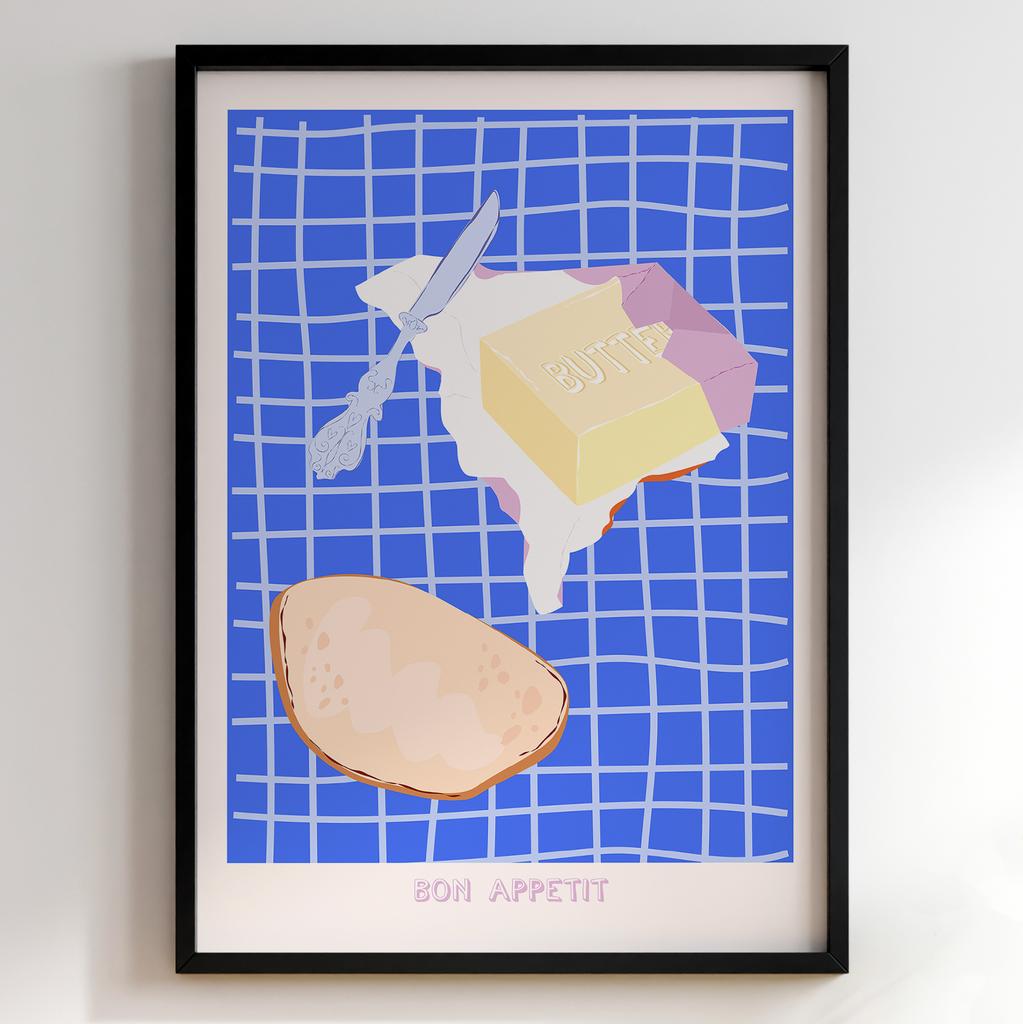 Пастельні постери з їжею | Декор для кухні у вінтажному стилі