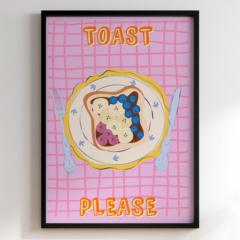 Пастельні постери з їжею | Декор для кухні у вінтажному стилі