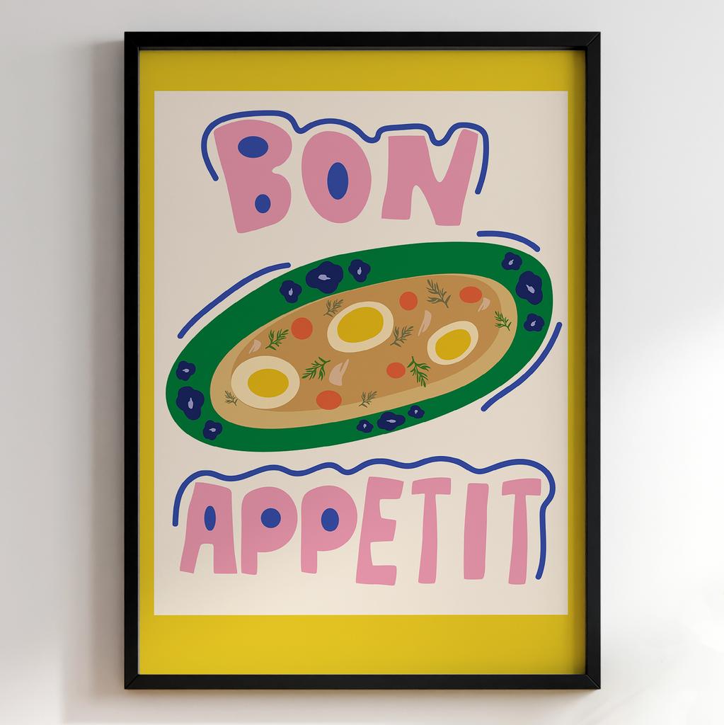 Пастельні постери з їжею | Декор для кухні у вінтажному стилі