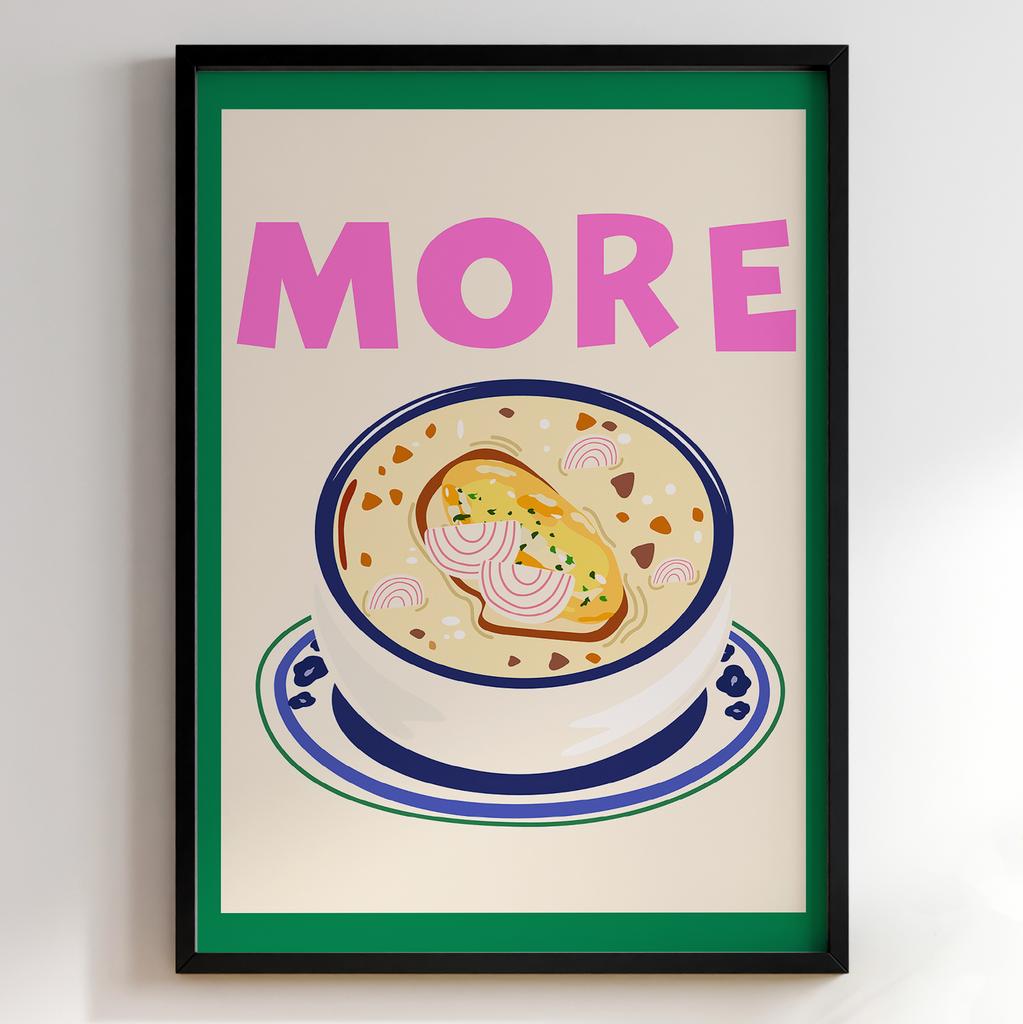 Пастельні постери з їжею | Декор для кухні у вінтажному стилі