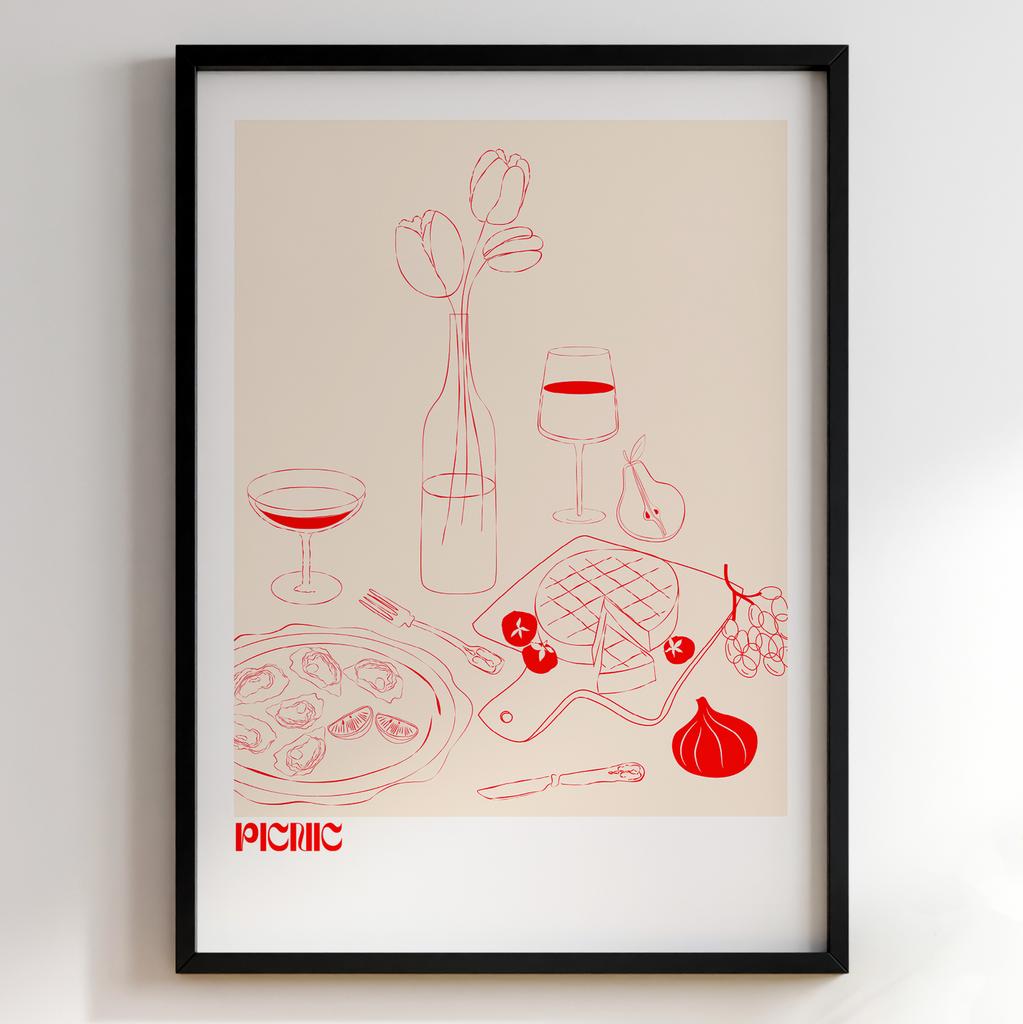 Пастельні постери з їжею | Декор для кухні у вінтажному стилі