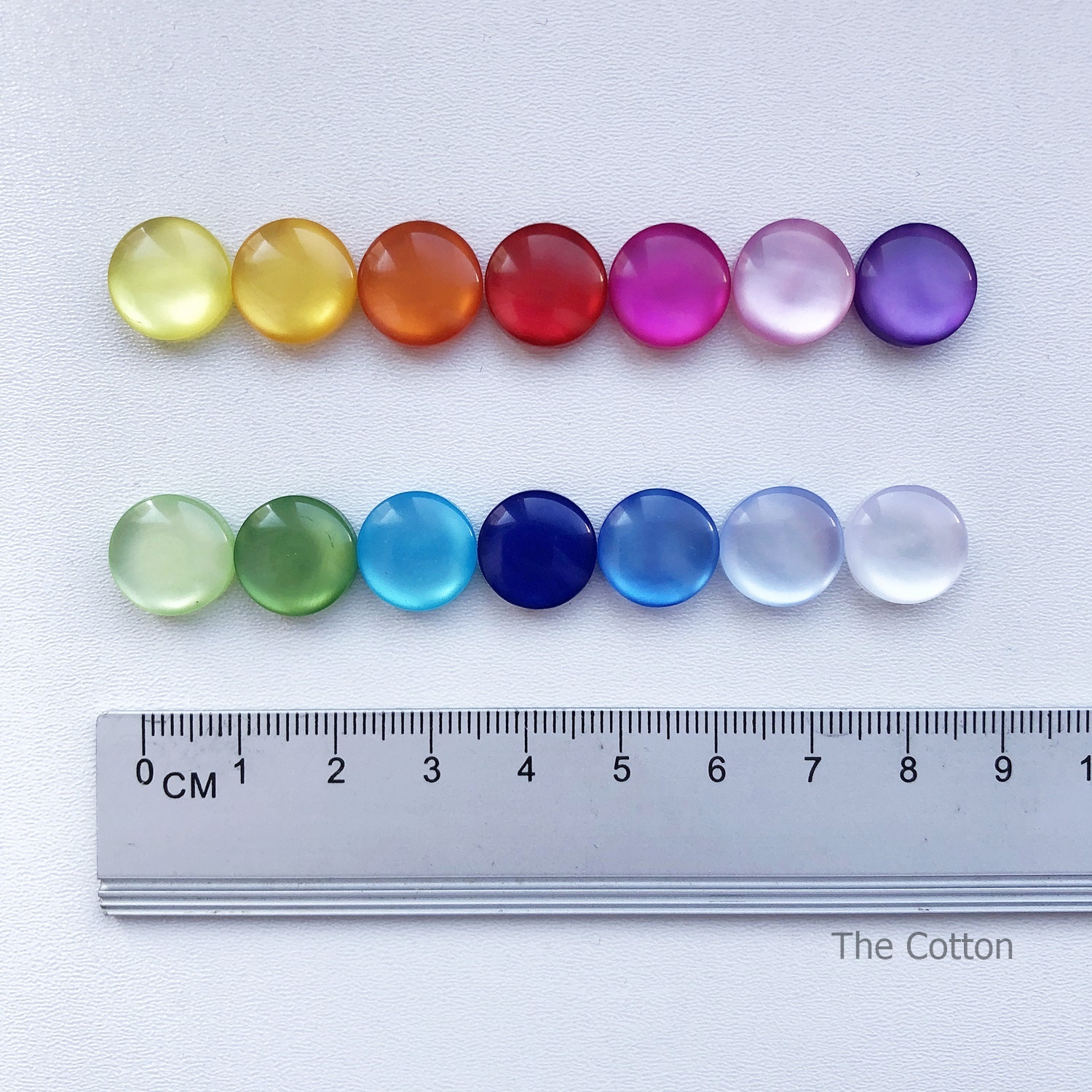 86.06.2. - Набір гудзиків, кольорові перлини, 13 мм - Мікс квітів - (100 шт.)