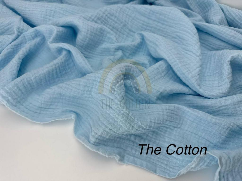 Муслін двошаровий - Однотон  яскраво-блакитний (13)