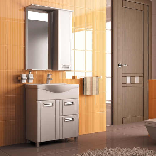 Шкаф навесной "Альфа-64" с подсветкой (ПВХ)