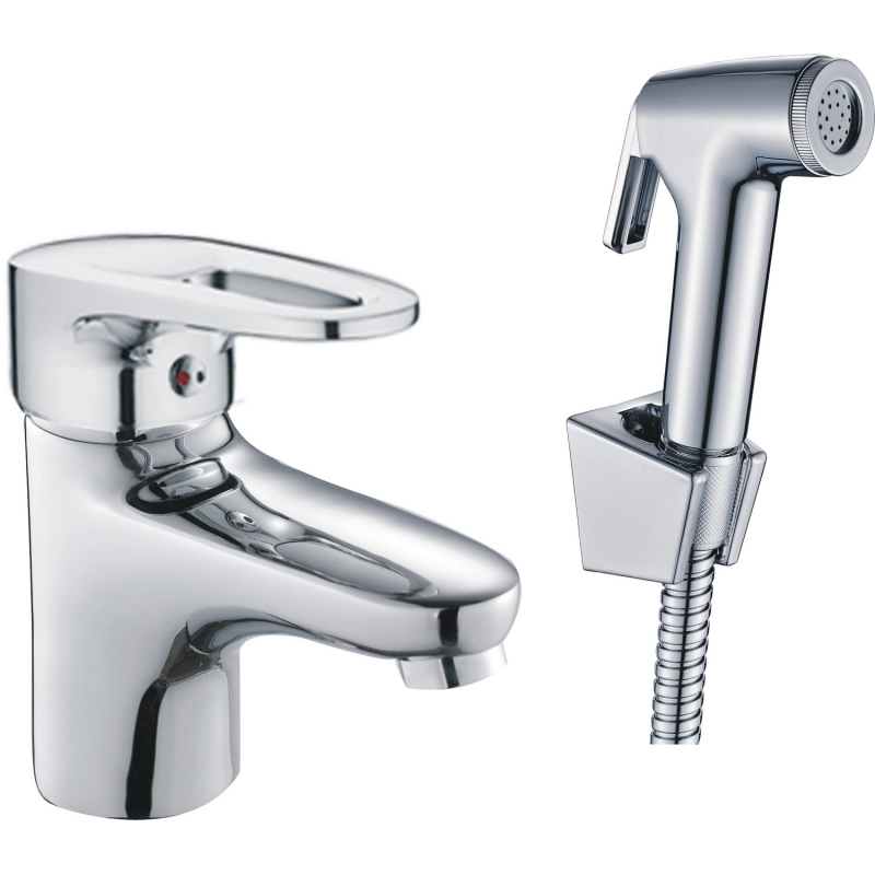 Смеситель HB1268 умывальник+гигиеническая лейка HAIBA