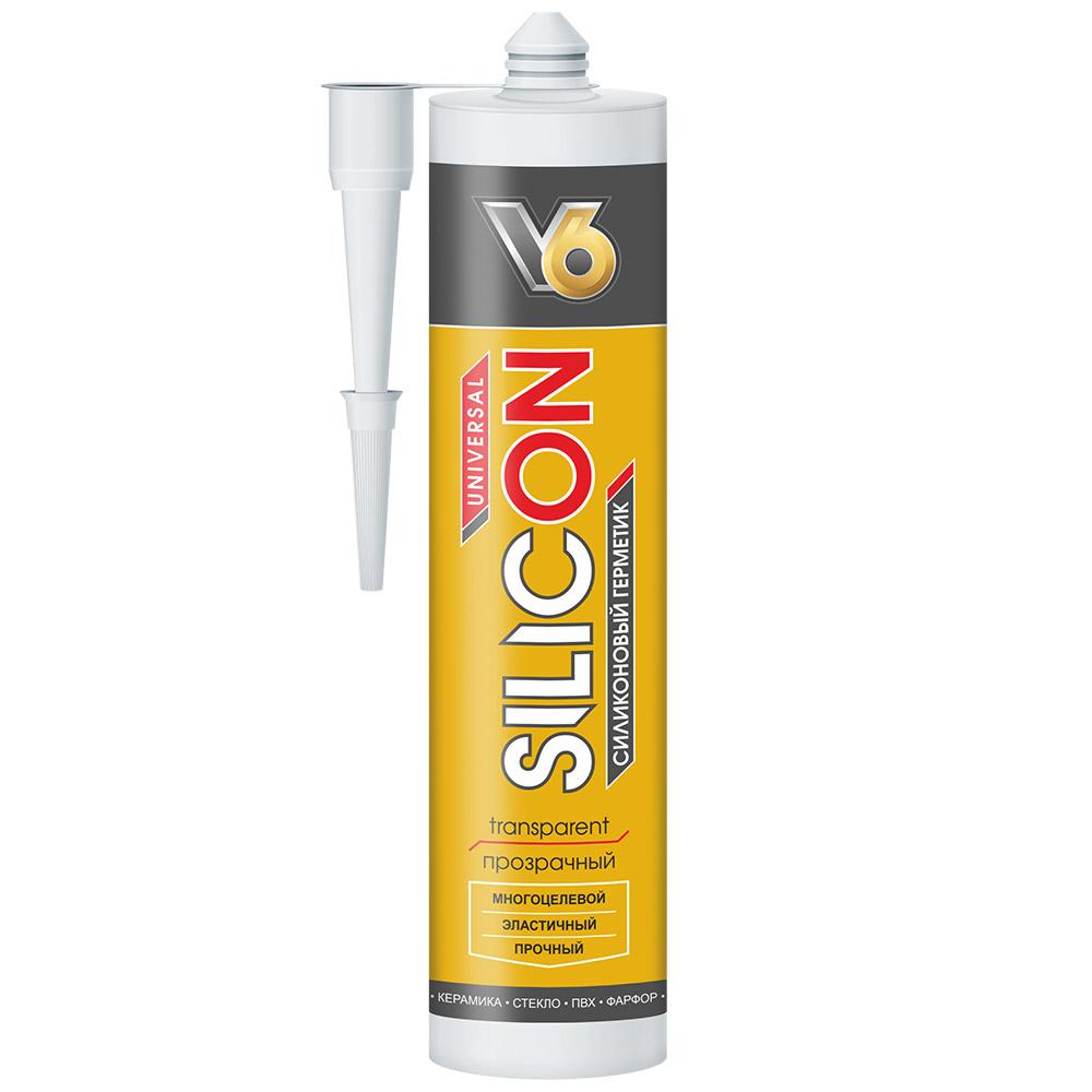 Силикон универсальный 260мл Белый/ Прозрачный V6