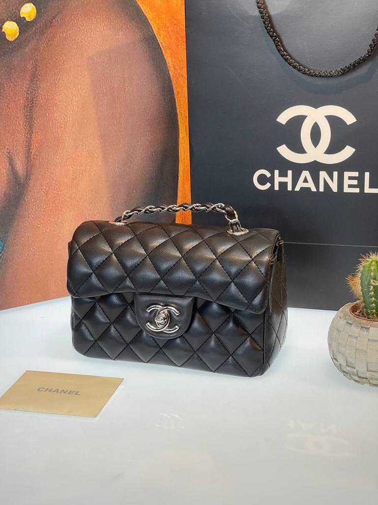 Black Chanel classic 0.55 15 см фурнитура серебро 54000