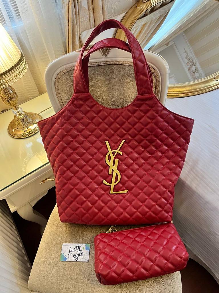 Yves Saint Laurent icare maxi shopping bag красная 75678658