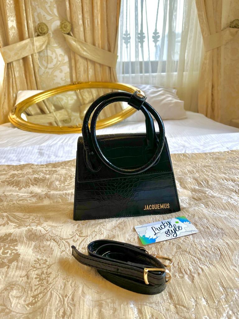 Jacquemus Le Chiquito Noeud сумка женская маленькая черная crocco 321461