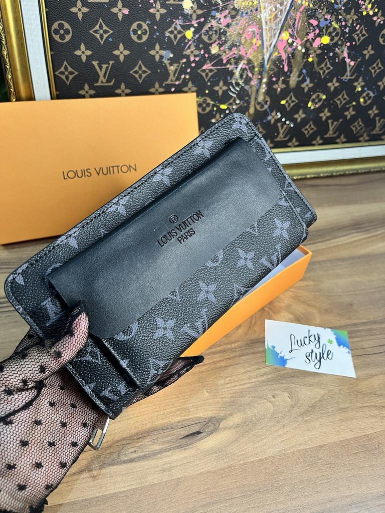 Барсетка -портмоне LV унисекс серый+коробка 251656764