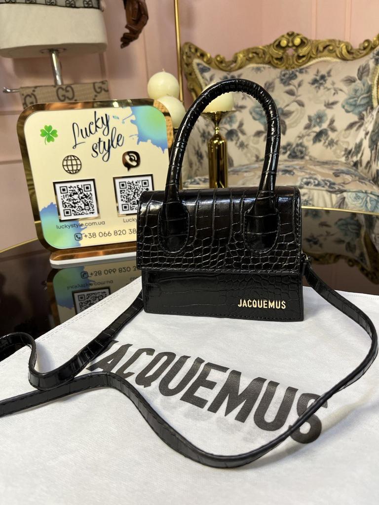 Jacquemus mini roll черная crocco 43412555