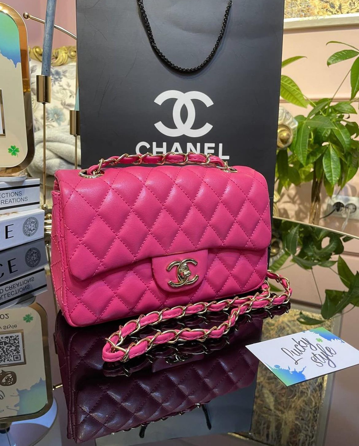 Сумка Chanel pink 20см 7353642