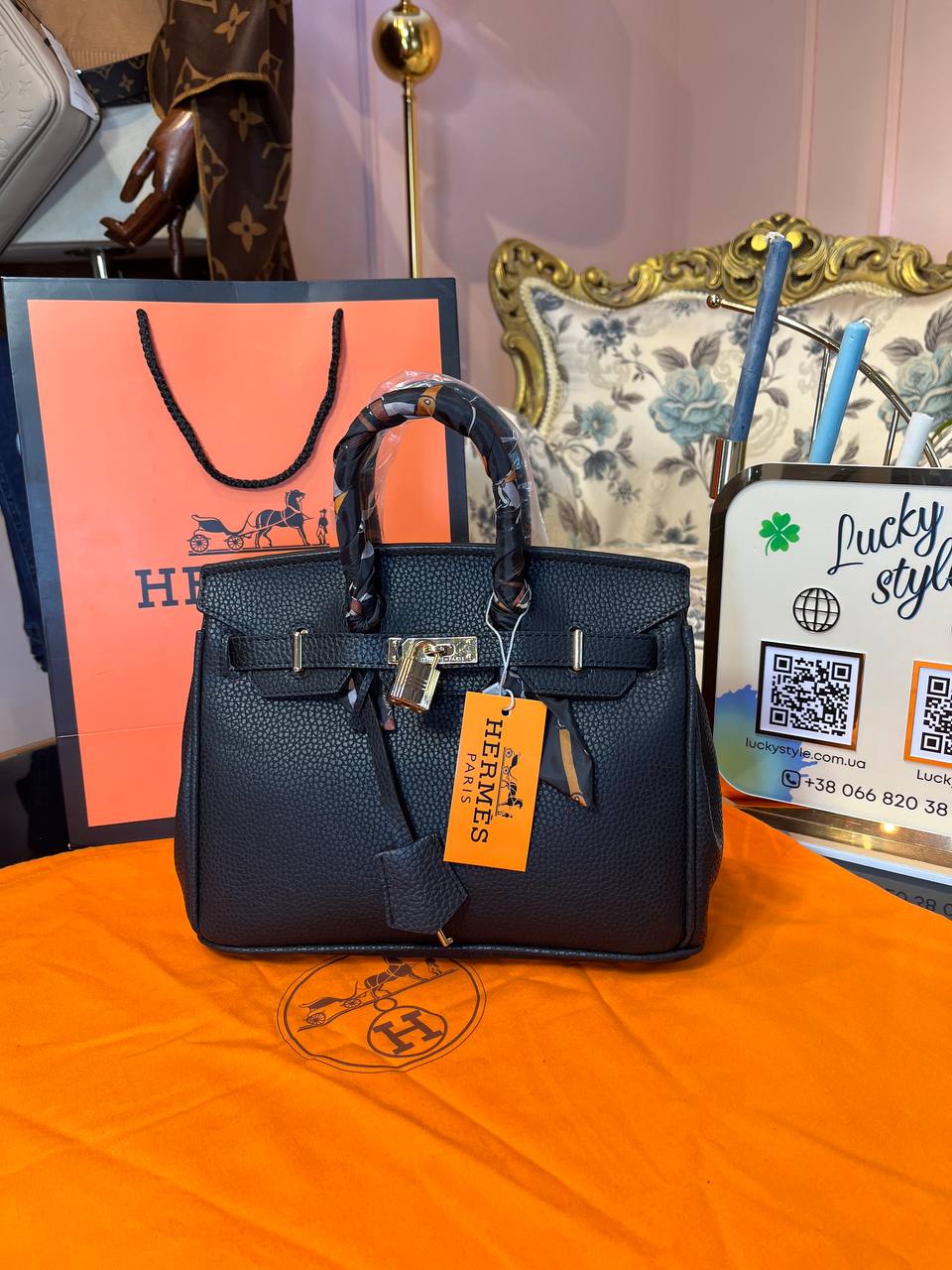 Сумка Hermes Birkin 25см Mini Black золото 3636421