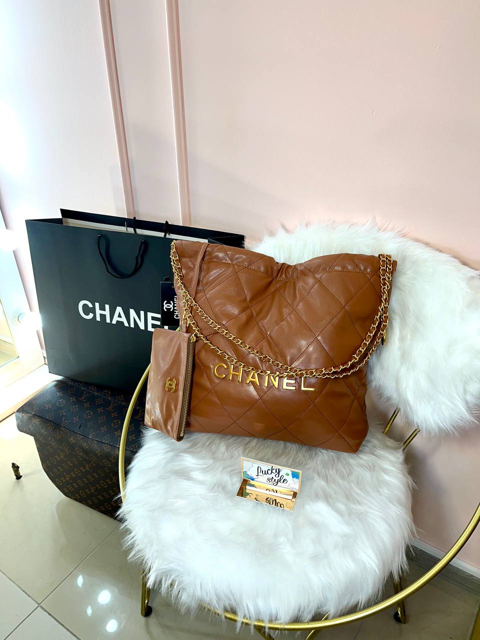 Сумка мешок Chanel коричневая 634215