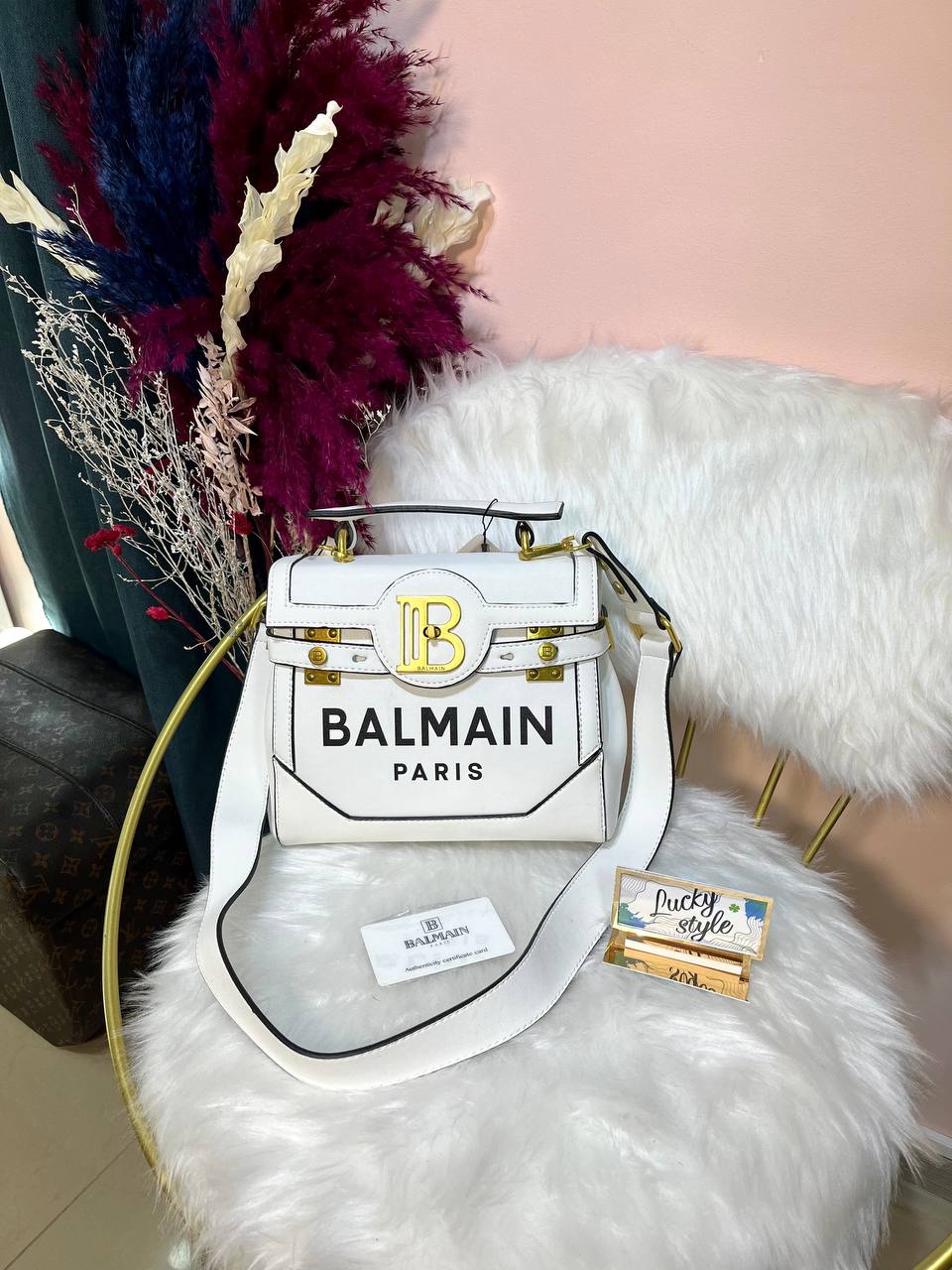 Сумка Balmain белая 755846