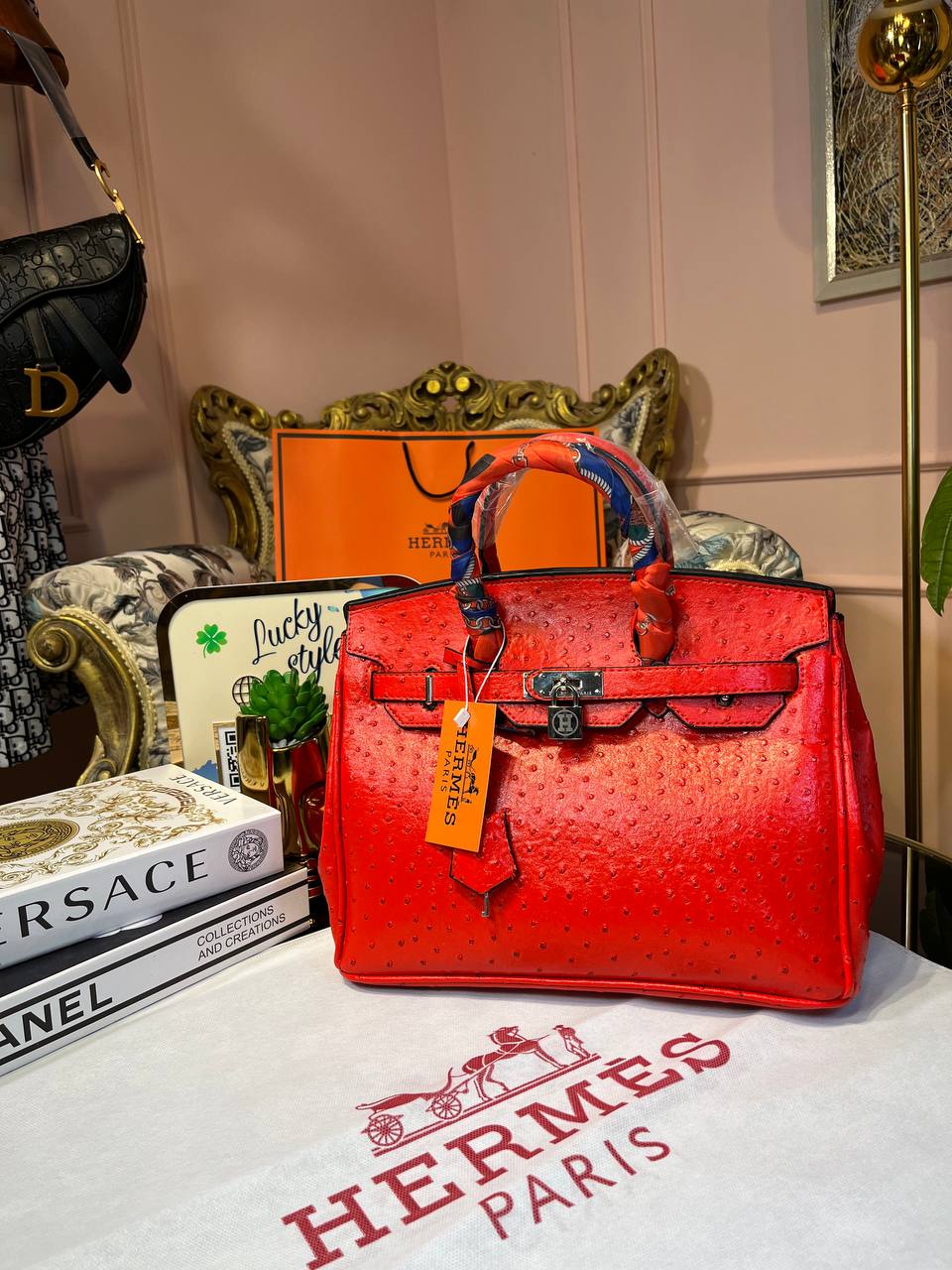 Сумка Hermes Birkin 30 см красная 95861