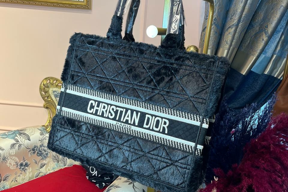 Шопер Christian Dior чёрный мех 96062