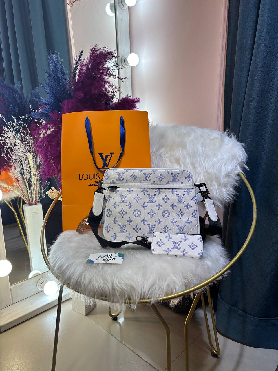 Сумка Louis Vuitton Trio Messeger люкс сумка 3 в 1  белая 96144