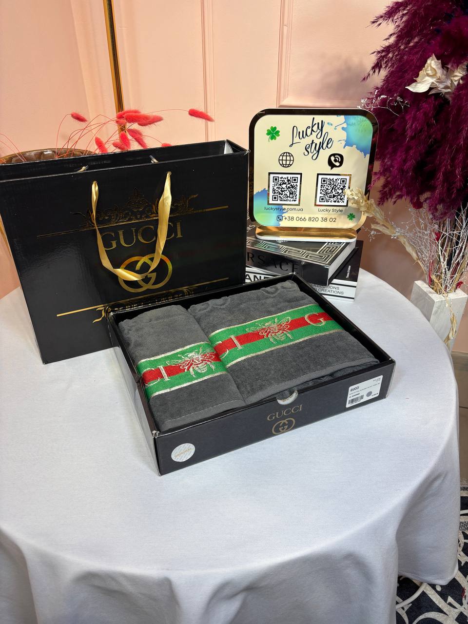 Набор полотенец Гучи серые 96272