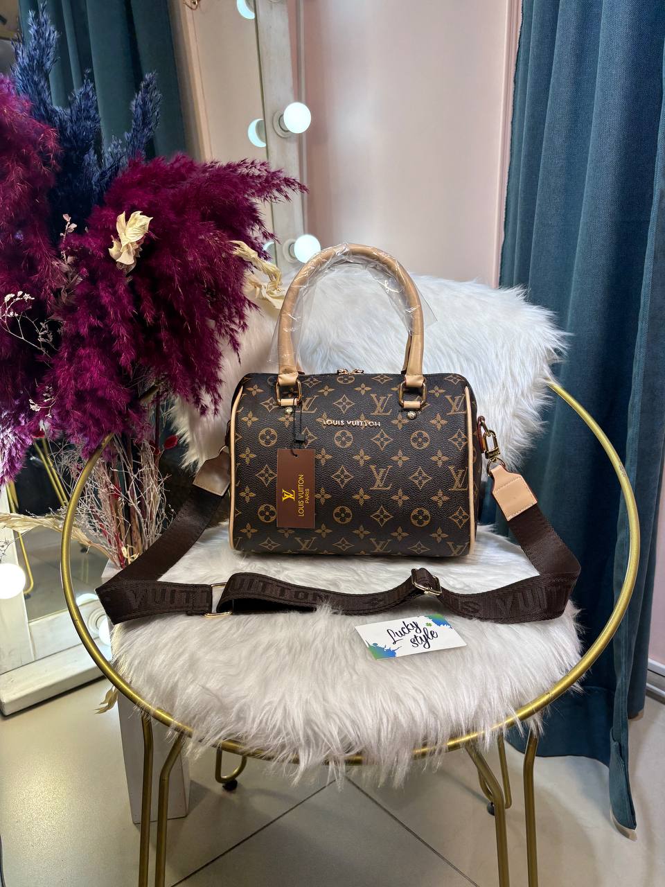 Сумка Louis Vuitton Speedy 25 см коричневый монограм 96303