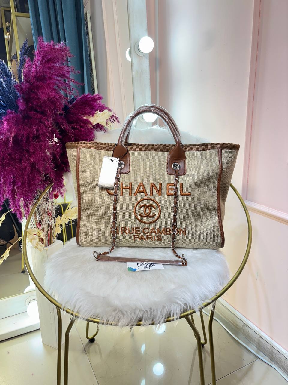 Сумка Chanel 31 Rue Cambon Maxi Tote Bag коричневая на молнии 96325
