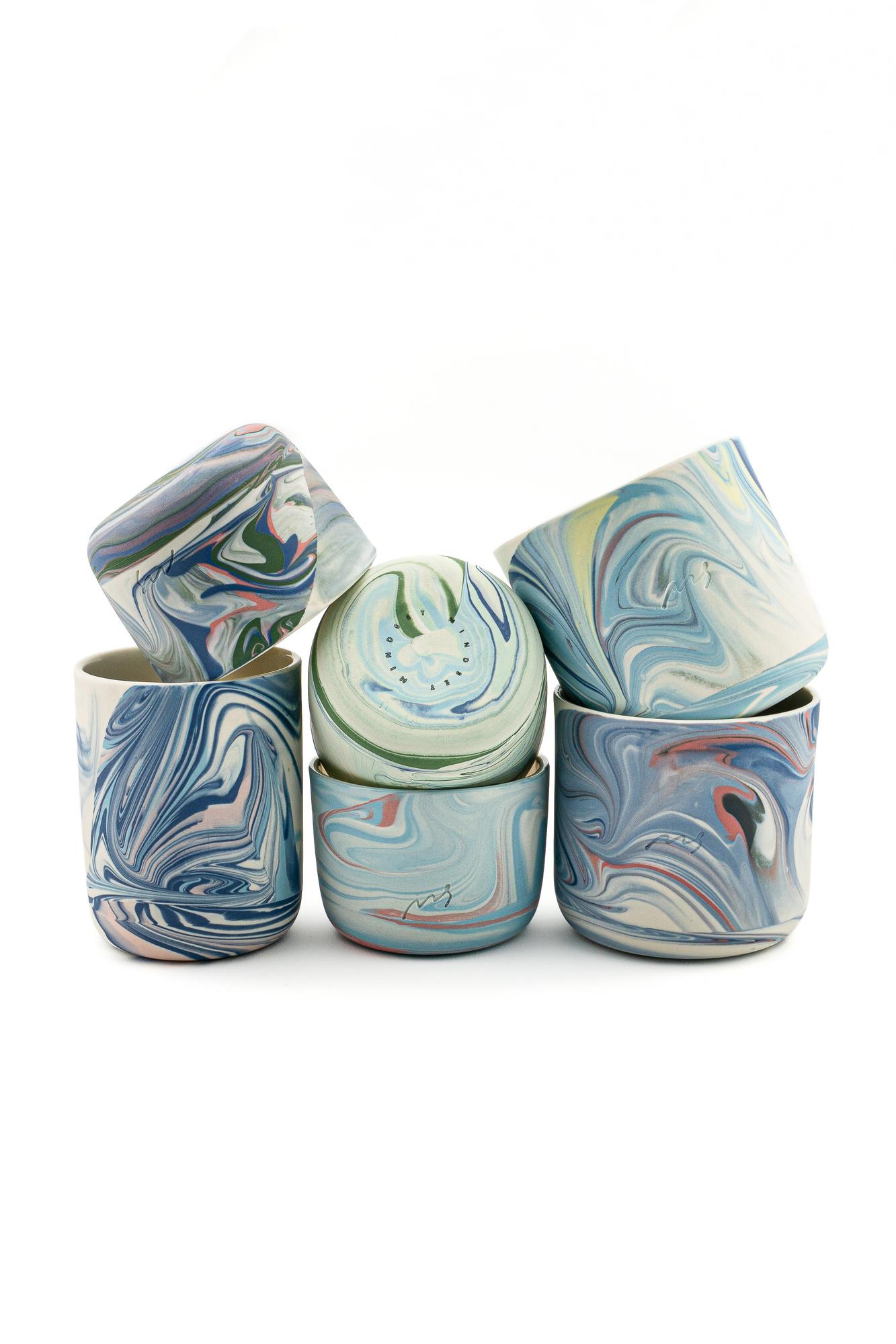 Marbling cup Blue
