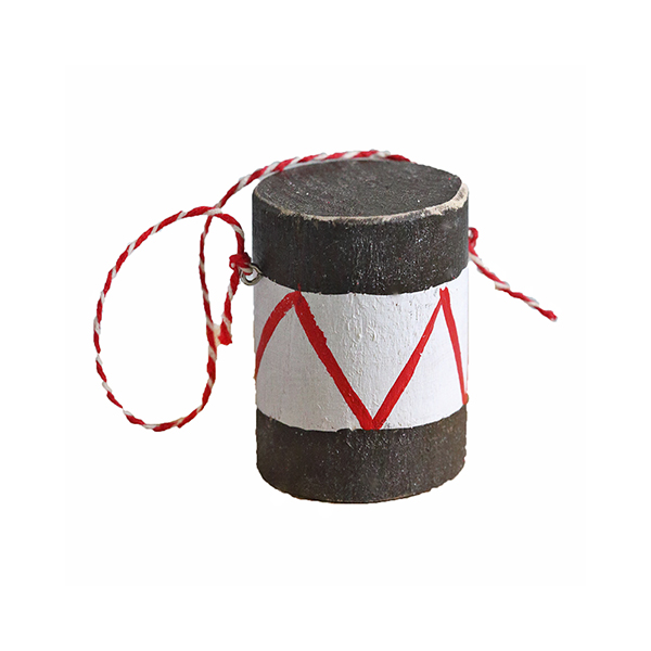 Підвіска ялинкова дерев'яна "Барабан коричневий" DreamWood