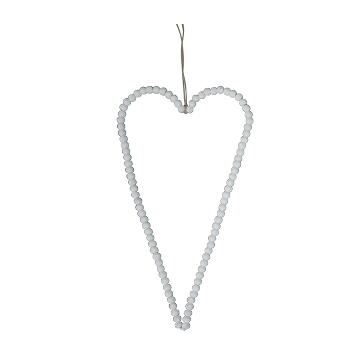 Підвіска з намистин "Серце" біле 18см Krasilnikoff