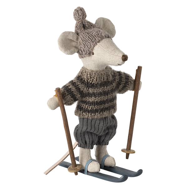 Мишеня Старший брат 13см з лижами Maileg