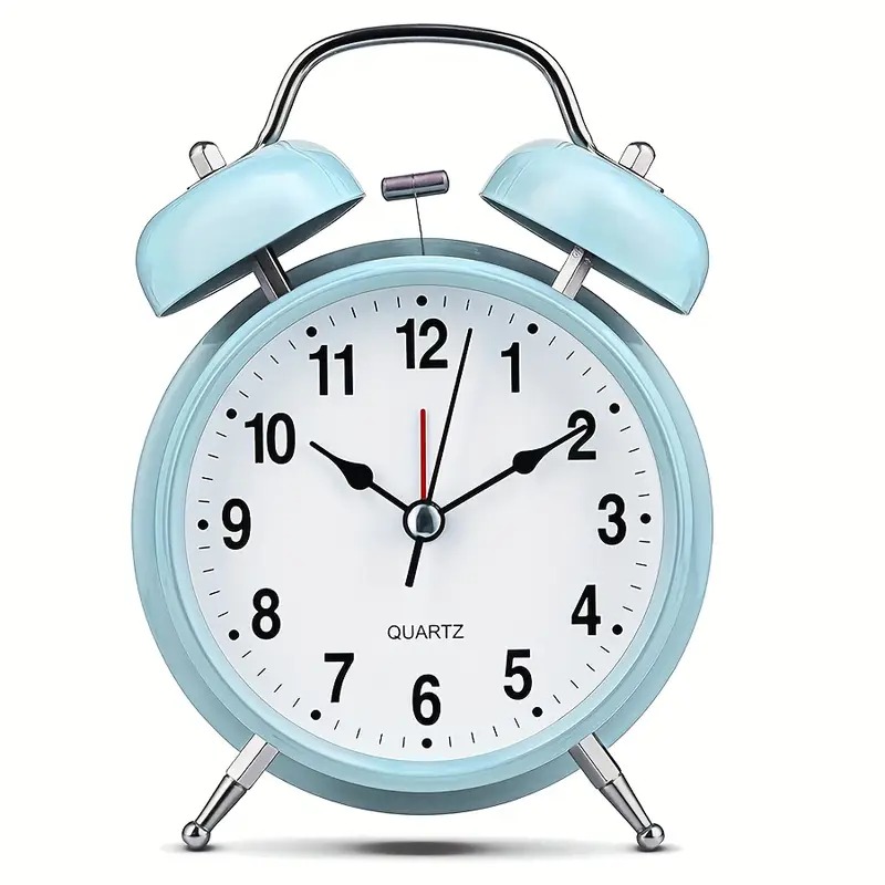 Будильник 16см металевий голубий Canea