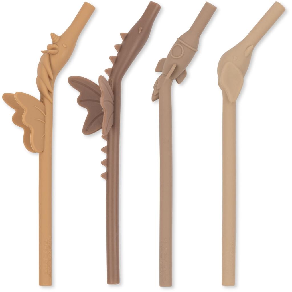4 Pack Silicone MIX SHAPED STRAW- hortensia