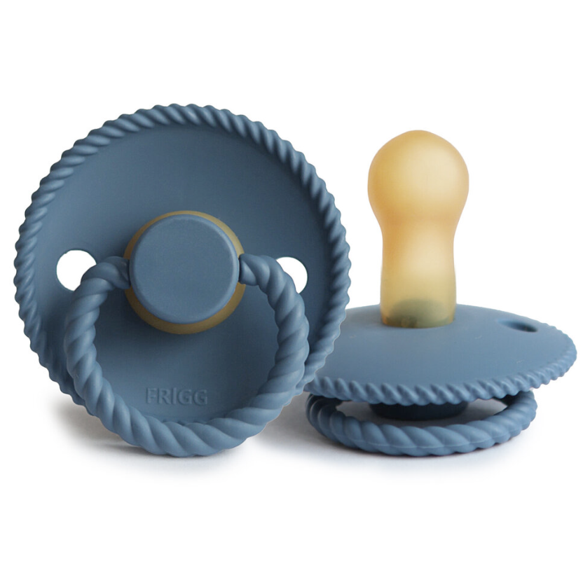 FRIGG Rope Natural Rubber Baby Pacifier (Ocean View) Size 1 (0-6 months)