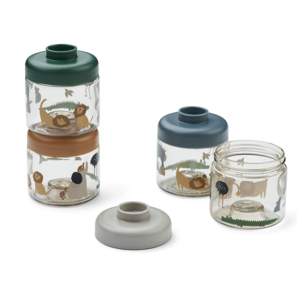 Dominique Baby Food Tritan Boxes 4-Pack - Safari All together