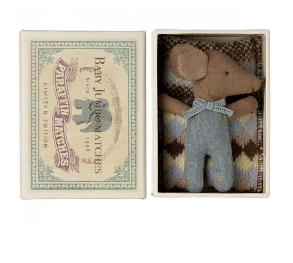 Baby Boy Mouse Sleepy Wakey in matchbox