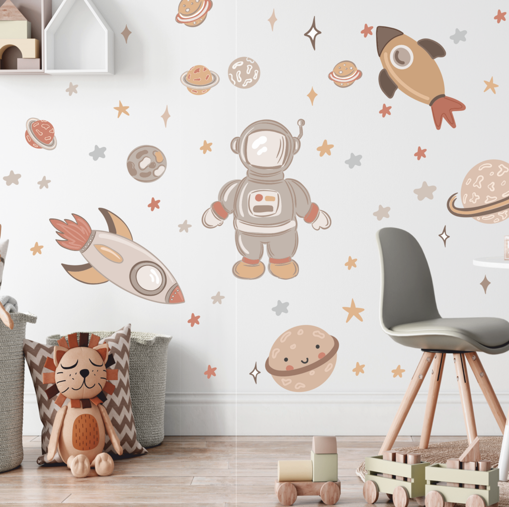 Wall Stickers Space Adventure Beige