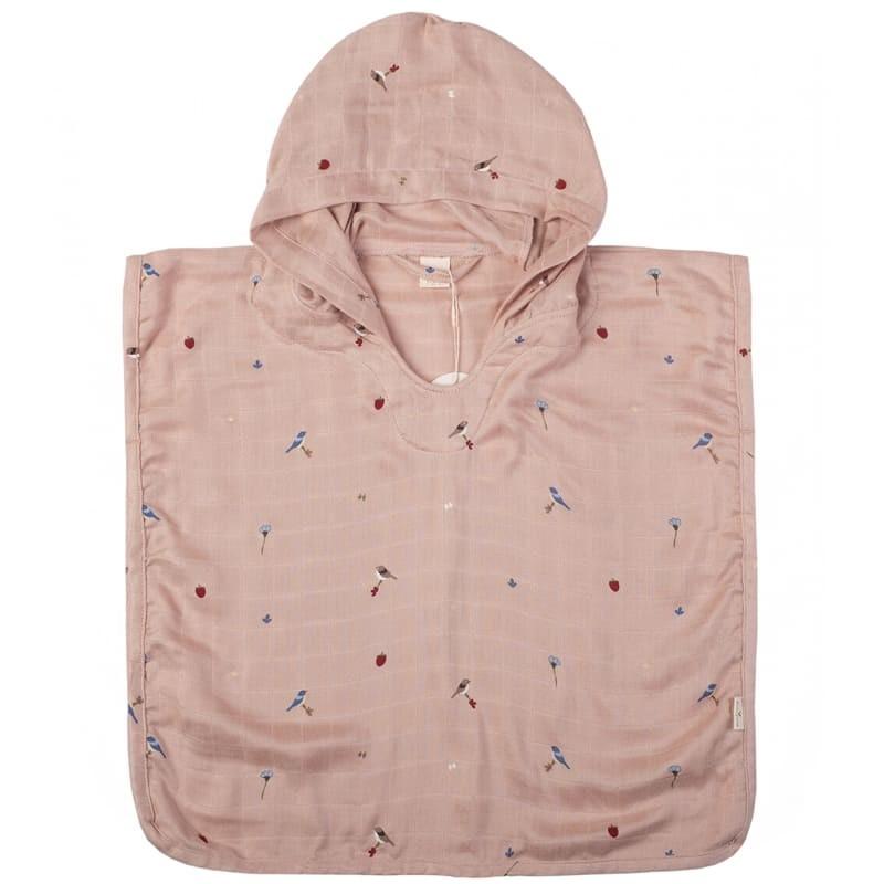 Poncho Petu Petu cu gluga muselina FLOWER BIRD