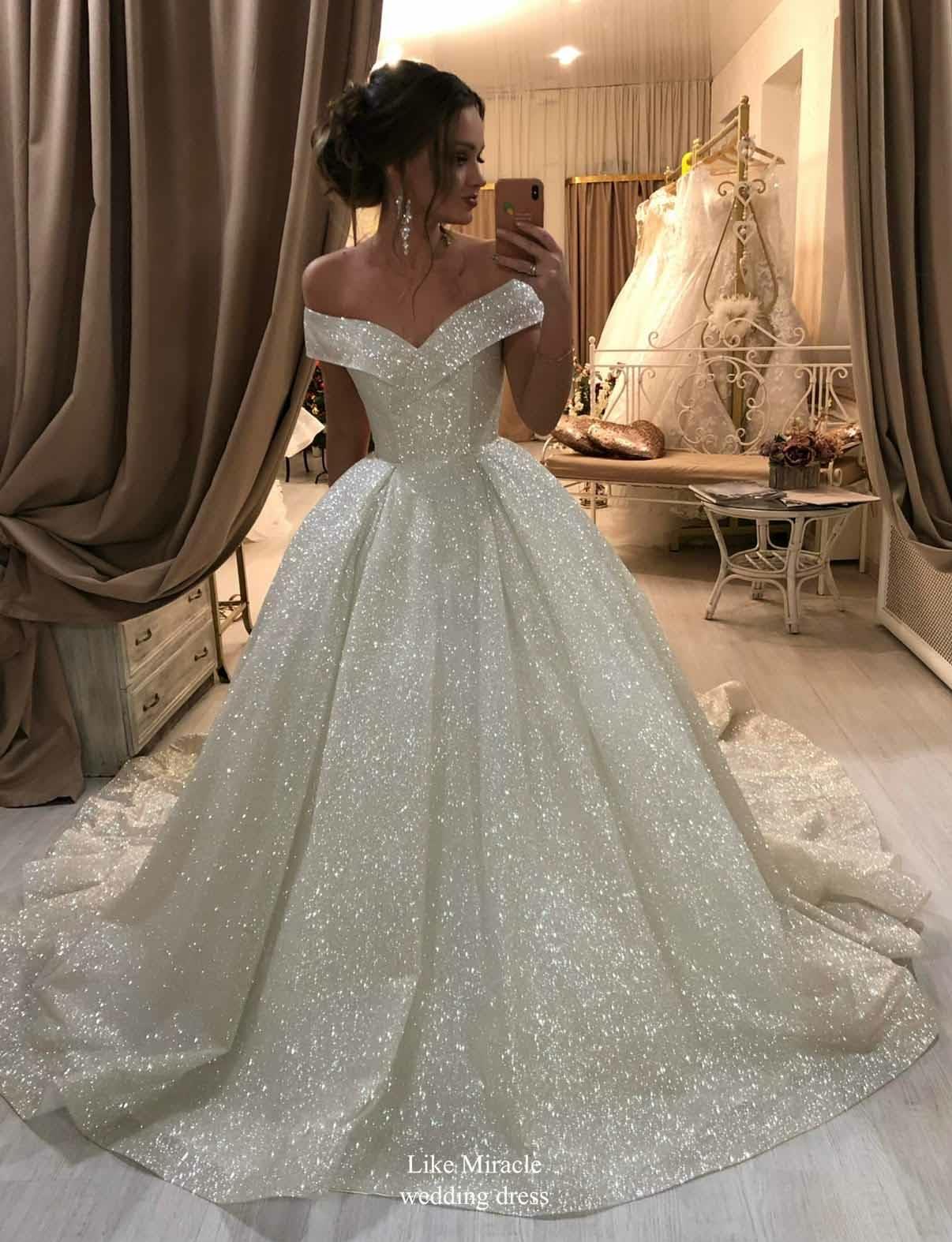 Блестящие свадебные платья